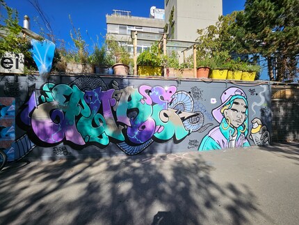 And with the wide-angle camera, the whole wall fits in one shot.