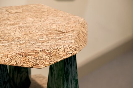 The texture of the «Primitive Structures» table is reminiscent of leaf veins.