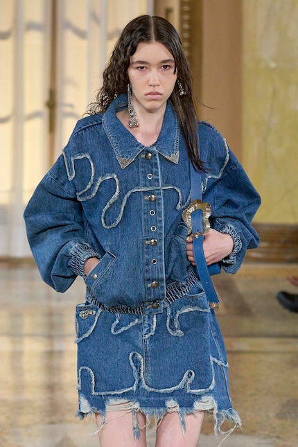 The spring collection 24 by Andersson Bell featured frayed trims and hems.