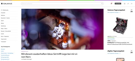 The Galaxus theme, on the other hand, is a bit more colourful.