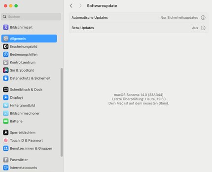 Dans les Paramètres système, macOS vous indique si une mise à jour est disponible pour vous.