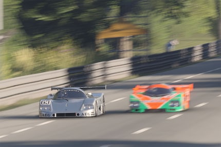 Sur le circuit de Mulsanne à 300 km/h dans la Sauber C9.