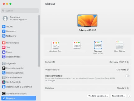 MacOS n'est pas prêt pour la double résolution UHD. Je n'ai le choix qu'entre une mise à l'échelle native (2160p), un agrandissement par deux (1080p) ou des variantes encore plus grandes. Rien de tout cela n'est optimal.