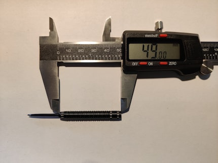 The barrels have a length of 49 millimetres.
