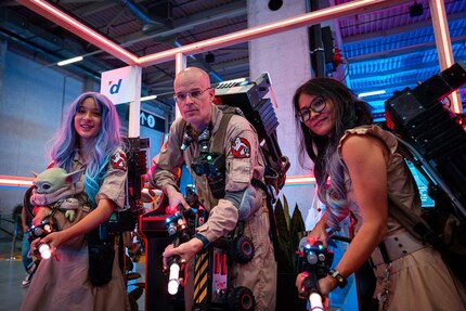 The Ghostbusters and Grogu.