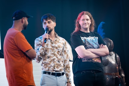 Celior and Frozen in the pre-match interview.