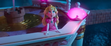 Peach is visibly annoyed when Mario takes what feels like 100 attempts to pass the obstacle course in The Super Mario Bros. Movie.