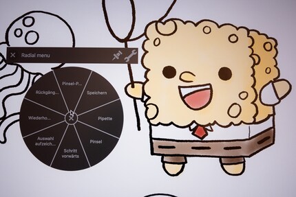 Le menu radial offre de nombreuses possibilités et est rapidement accessible.