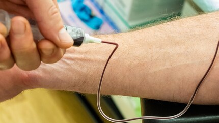 Ensuite, on prélève du sang.