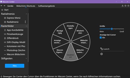 Le logiciel Wacom vous permet d’attribuer les commandes souhaitées à tous les boutons.