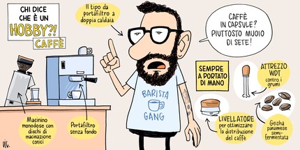 Illustrazione per nerd del caffè.