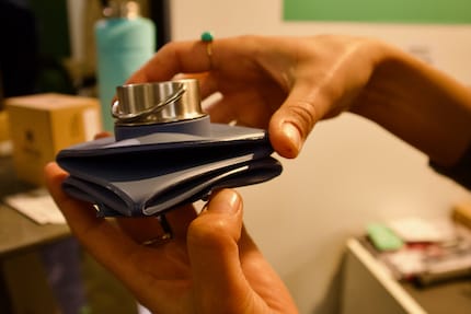 Folded up, the bottle is small, handy and fits in almost any bag.