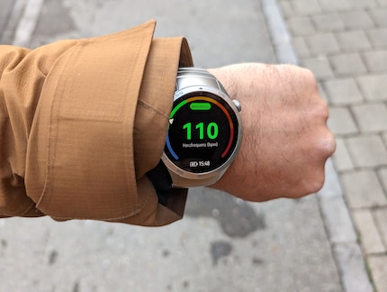 Het scherm is helder en gemakkelijk af te lezen. Hier afgebeeld: mijn hartslag tijdens een wandeling.