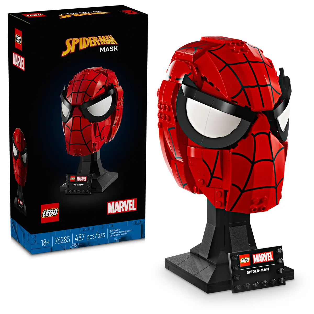 The stand-up head of Spider-Man consists of 487 parts.
