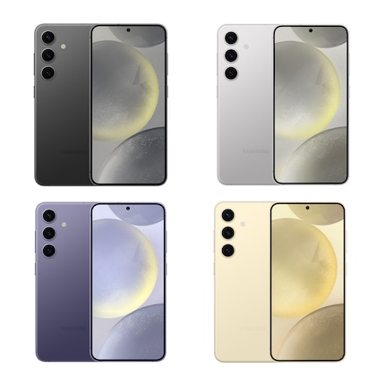 The Samsung Galaxy 24 in four different colours.