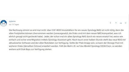 Mit der Migration der Festplatten in ein neues Synology-Modell lassen sich Kosten sparen.