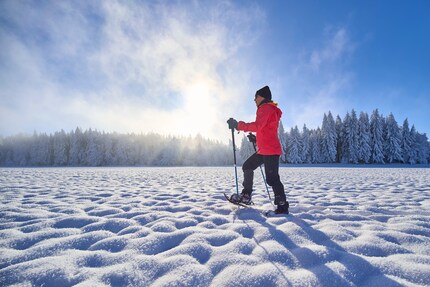 Les raquettes TSL ont fait leurs preuves sur de la neige soufflée par le vent.