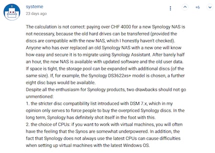 Migrating hard disks to a new Synology model can save costs.