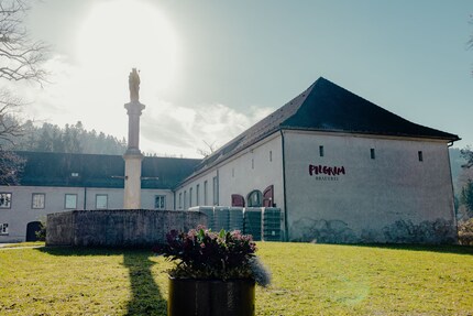 The Fischingen monastery towers impressively over the village.