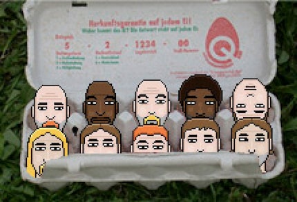 This was my club logo (I thought it was funny at the time). I lived near Zurich-Eierbrecht and my club was called FC Eierbrecht. The players had different faces than today.