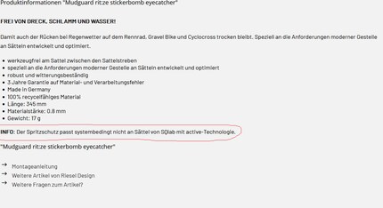 It says it works with all saddles, except for an SQlab with active technology.