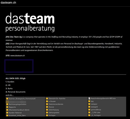 Dans des forums spécialisés, le groupe montre des captures d'écran de la structure interne des dossiers comme preuve de son acte.