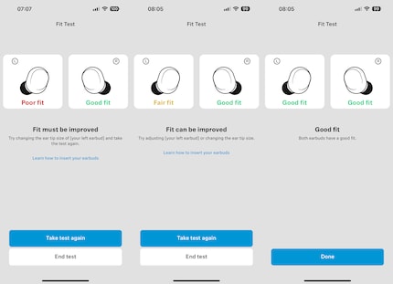 Die Ohraufsätze passen nicht immer.