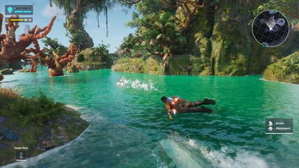 Entre-temps, je dois attraper des poissons. Ce n'est qu'une tâche de collecte, mais avec le jetpack, tout est plus amusant.