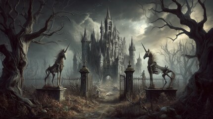 DALL-E completely reworks my original idea and makes a darker version of my fairyland.