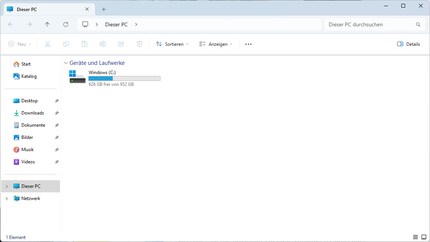 Du kannst mit der Ansicht «Dieser PC» starten.