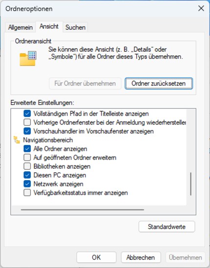 Tout en bas, vous trouverez les paramètres de la zone de navigation.