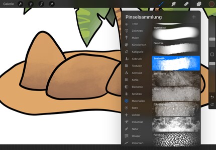 Für die Struktur der Steine wählst du den Pinsel «Sawtooth».