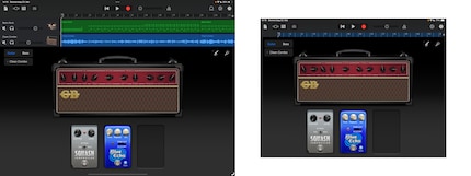 GarageBand: ik kan alleen het instrument en de tracks tegelijk zien op de grote iPad.