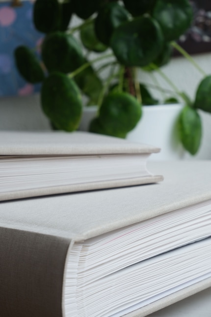 The fabric cover photo albums from Goldbuch have a beautiful look and feel.