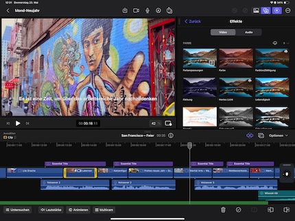 Final Cut Pro in de aangepaste versie voor iPad.