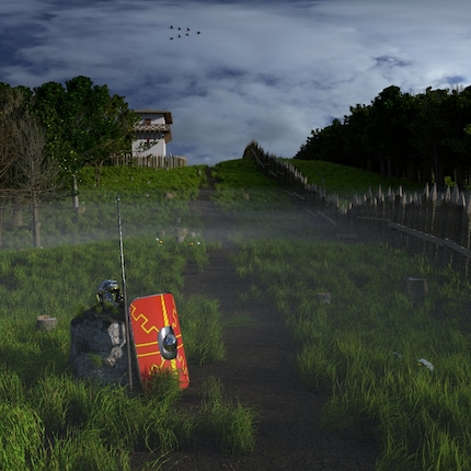 J'ai utilisé Blender pour créer un scénario du limes romain en Allemagne.