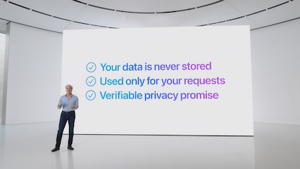 Apple promette di non memorizzare mai i dati provenienti dalle richieste dell'intelligenza artificiale.