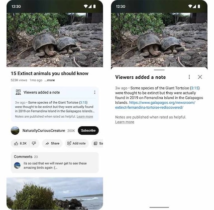 The notes will be visible below the videos.