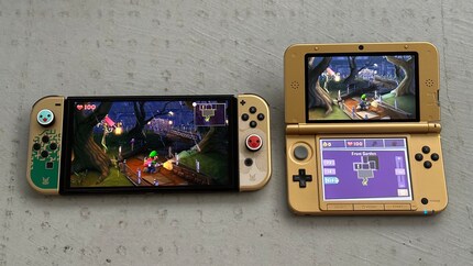 Hier kannst du «Luigis Mansion 2 (HD)» im direkten Vergleich zwischen einer Nintendo Switch OLED und einem Nintendo 3DS XL sehen.
