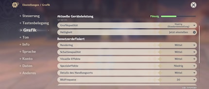 Genshin Impact läuft nur bei dezimierter Grafik...