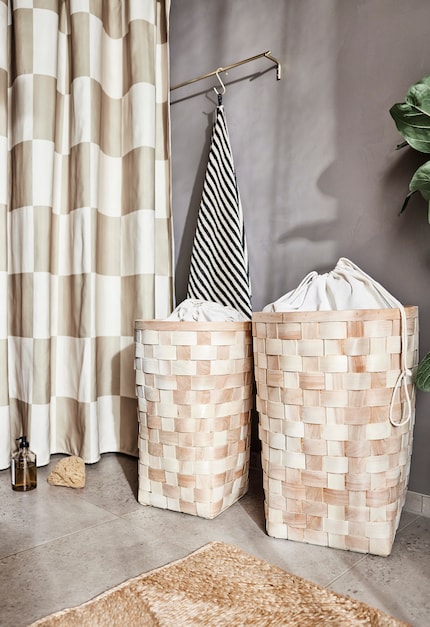 Le tressage décoratif du panier « Sporta » lui confère solidité et esthétisme.