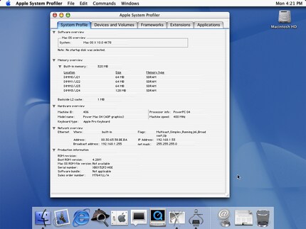 Le premier Mac OS X était calqué sur les premiers iMac et iBook.