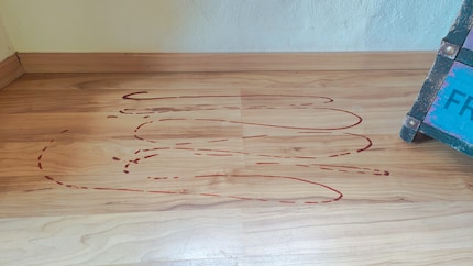Comme si notre fille avait peint le sol avec du ketchup. Alors que c'était moi.