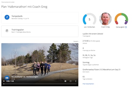 Coach Greg puts together my training plan for the run-up to the Greifensee half marathon.