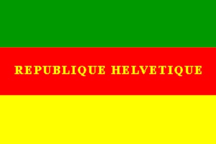 The flag of the Helvetic Republic was a tricolour in green, red and yellow. 