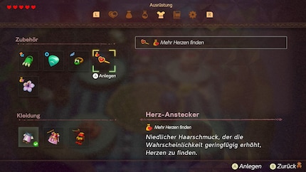 Dans la bande-annonce, la sacoche de Zelda n’offre que cinq emplacements.