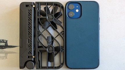 The Hover Air X1 is shorter and lighter than an iPhone mini.