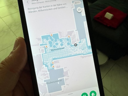 In der App siehst du genau, wo der Roboter geputzt und wo er Hindernisse gefunden hat.
