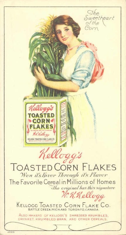 Eine Werbung für Kellogg's Cornflakes aus den 1910er-Jahren.