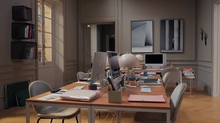 Des moulures typiques des appartements parisiens ornent toutes les pièces.